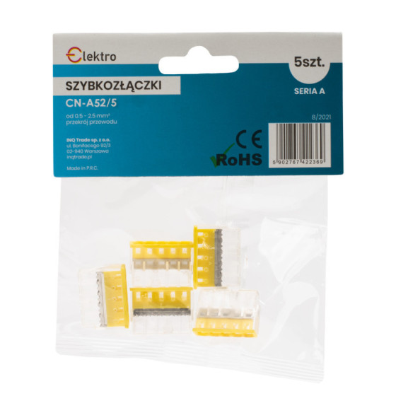 Szybkozłączka CN-A 5x0,5-2,5mm drut (opk. 5szt)