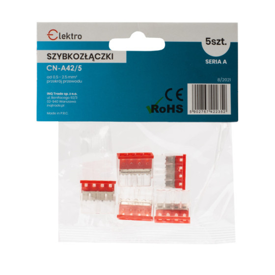 Szybkozłączka CN-A 4x0,5-2,5mm drut (opk. 5szt)