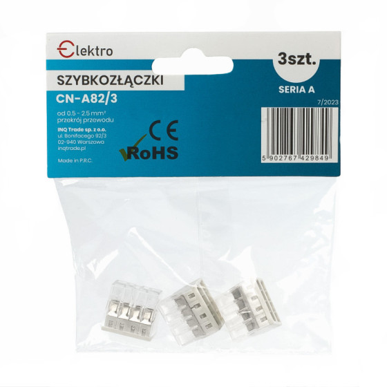 Szybkozłączka CN-A 8x0,5-2,5mm drut (opk. 3szt)