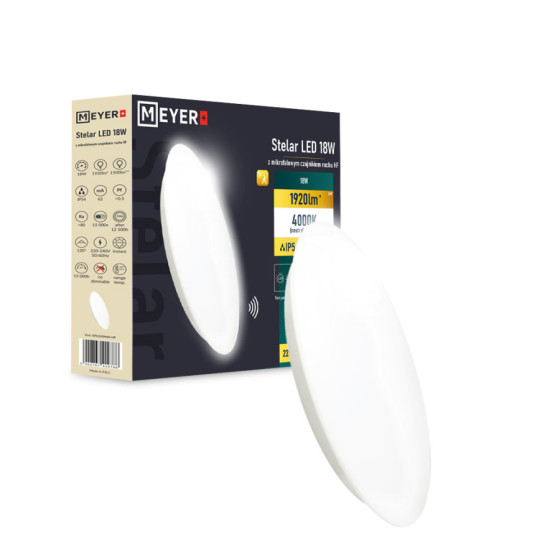 Plafoniera LED Stelar 18W 1920lm IP54 HF okrągła śr.28cm 4000K