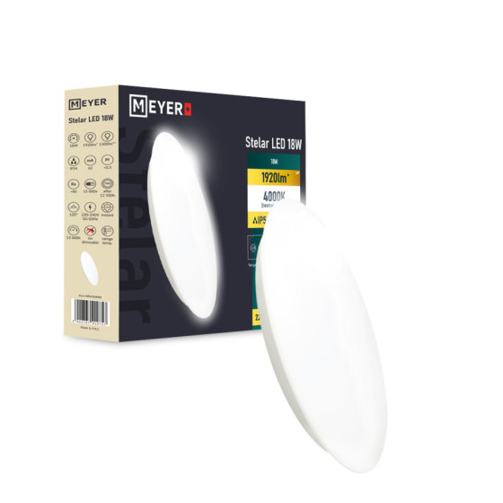 Plafoniera LED STELAR 18W 1920lm IP54 okrągła 4000K