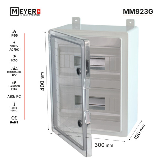 Obudowa Kappa  24M 2x12 40x30x19 MM923G IP65 d.transparentne 